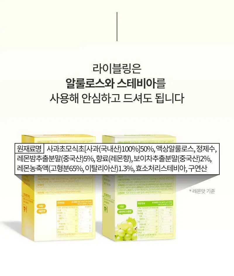 [2025 어워즈] 라이블링 클렌즈 15ml*10포입 6종 택 1(레몬,사과,포도,자몽,매실,청사과) 상세페이지 11